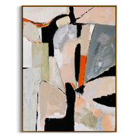 "Fragmented Figure" - Modern Abstract Figurative Painting | Textured Neutral Black & Rust Canvas Art | Luxury Vertical Wall Art #PT 589