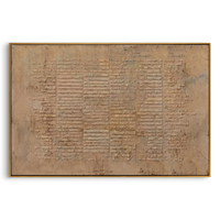 "Archaic Linear Textures" – Tactile Neutral Abstract Artwork | Earthy Tones Impasto Wall Decor | Contemporary Horizontal Statement Piece #WS 253