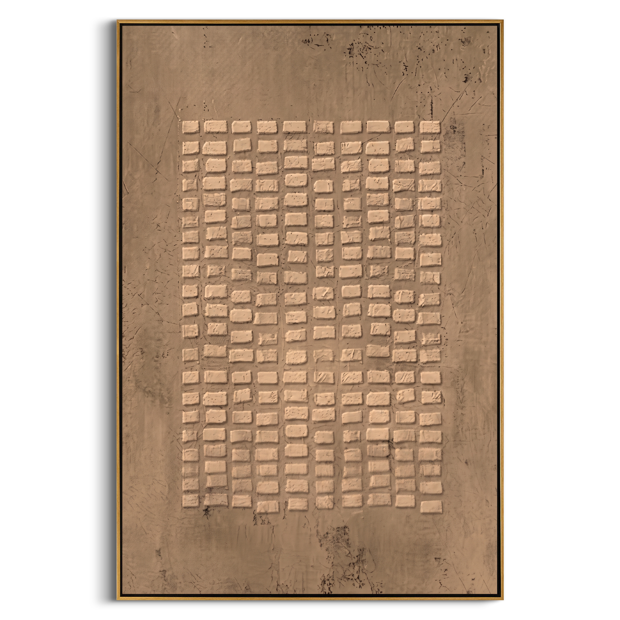 "Structured Organic Texture" – Expressive Sculptural Abstract Art | 3D Layered Taupe & Cream Canvas | Luxury Vertical Wall Art #WS 255