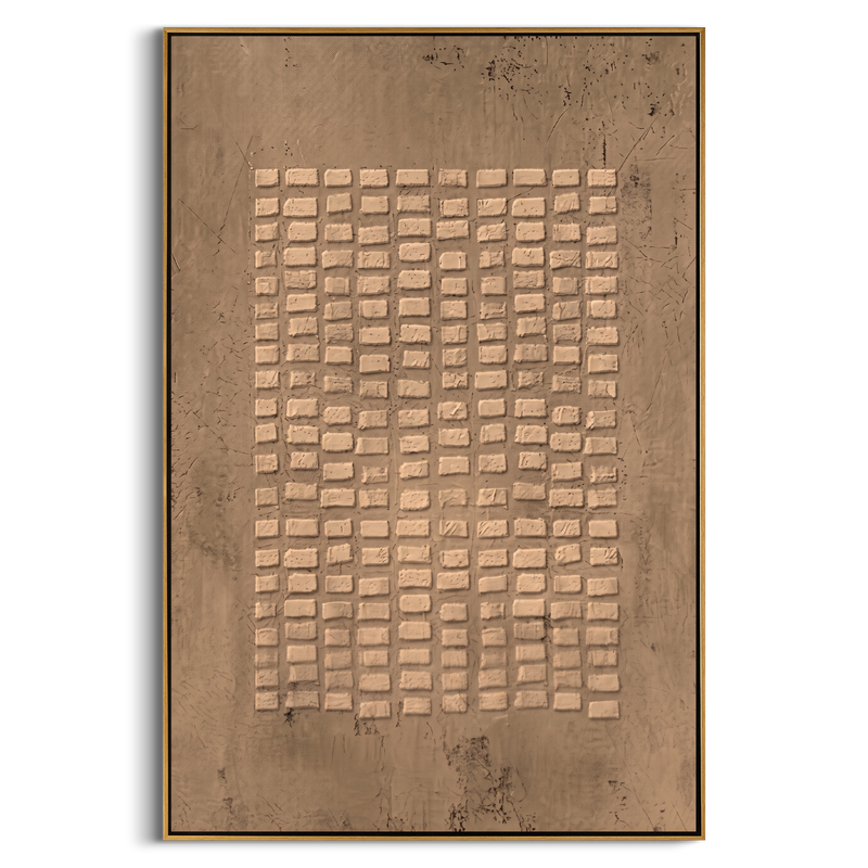 "Structured Organic Texture" – Expressive Sculptural Abstract Art | 3D Layered Taupe & Cream Canvas | Luxury Vertical Wall Art #WS 255