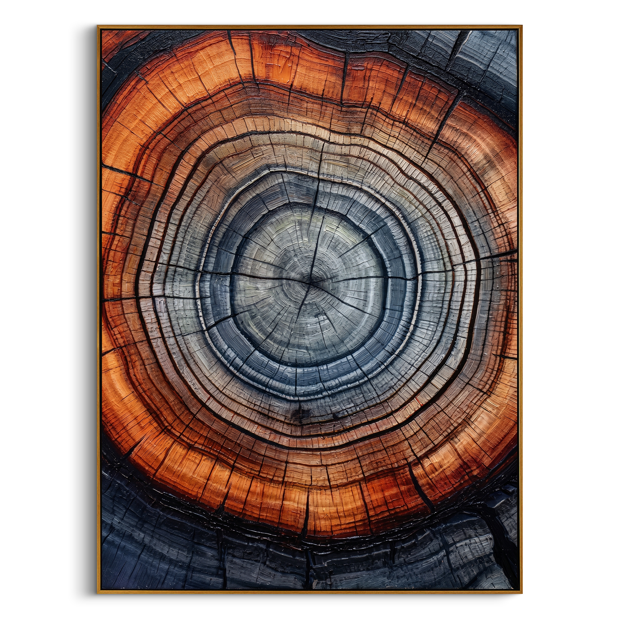 "ANCIENT RHYTHM" – 3D Sculptural Heavy Impasto Tree Ring | Modern Organic Style Healing Nature Wall Art #AB492