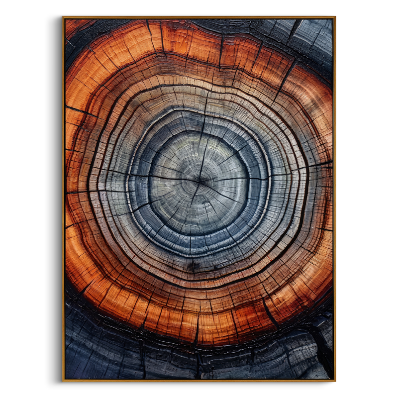 "ANCIENT RHYTHM" – 3D Sculptural Heavy Impasto Tree Ring | Modern Organic Style Healing Nature Wall Art #AB492