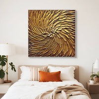 "Golden Petal Burst" is a 100% hand-painted floral artwork created with professional oil and acrylic paints on high-quality canvas. Its golden & brown palette and visible textured strokes give every piece authentic handmade variation and tactile depth.