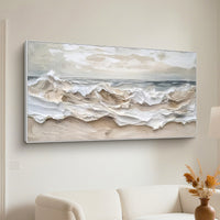 "Azure River Garden" is a 100% hand-painted landscape painting created with professional oil and acrylic paints on high-quality canvas. Its blue & brown palette and visible textured strokes give every piece authentic handmade variation and tactile depth.
