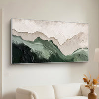 "Verdant Ocean Reverie" is a 100% hand-painted seascape created with professional oil and acrylic paints on high-quality canvas. Its green & white palette and visible textured strokes give every piece authentic handmade variation and tactile depth.