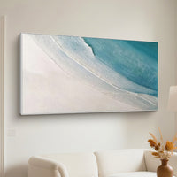 "Azure Coastal Current" is a 100% hand-painted seascape created with professional oil and acrylic paints on high-quality canvas. Its blue & white palette and visible textured strokes give every piece authentic handmade variation and tactile depth.