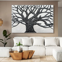 "Midnight Woodland Path" is a 100% hand-painted landscape painting created with professional oil and acrylic paints on high-quality canvas. Its black & white palette and visible textured strokes give every piece authentic handmade variation and tactile depth.