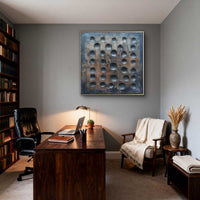 "Vortex of Silence" – Dark Industrial Recessed Relief Abstract | Avant-Garde Obsidian & Bronze Textured Art #GE014