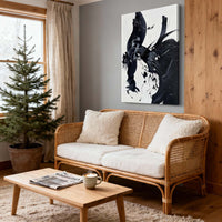 "Midnight Soft Horizon" is a 100% hand-painted minimalist abstract created with professional oil and acrylic paints on high-quality canvas. Its black & white palette and visible textured strokes give every piece authentic handmade variation and tactile depth.