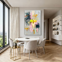 "Midnight Balanced Silence" is a 100% hand-painted minimalist abstract created with professional oil and acrylic paints on high-quality canvas. Its black & gold palette and visible textured strokes give every piece authentic handmade variation and tactile depth.