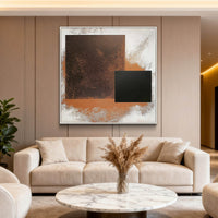 "Midnight Quiet Motion" is a 100% hand-painted abstract artwork created with professional oil and acrylic paints on high-quality canvas. Its black & brown palette and visible textured strokes give every piece authentic handmade variation and tactile depth.