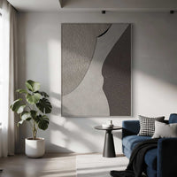 "Silver Gentle Divide" is a 100% hand-painted minimalist abstract created with professional oil and acrylic paints on high-quality canvas. Its grey palette and visible textured strokes give every piece authentic handmade variation and tactile depth.