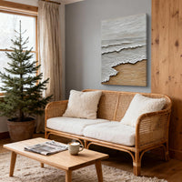 "Sand Ocean Passage" is a 100% hand-painted seascape created with professional oil and acrylic paints on high-quality canvas. Its beige & white palette and visible textured strokes give every piece authentic handmade variation and tactile depth.