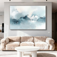 "Silver Pure Form" is a 100% hand-painted minimalist abstract created with professional oil and acrylic paints on high-quality canvas. Its grey & white palette and visible textured strokes give every piece authentic handmade variation and tactile depth.
