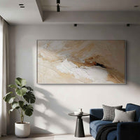 "Sand Luminous Field" is a 100% hand-painted abstract artwork created with professional oil and acrylic paints on high-quality canvas. Its beige & brown palette and visible textured strokes give every piece authentic handmade variation and tactile depth.