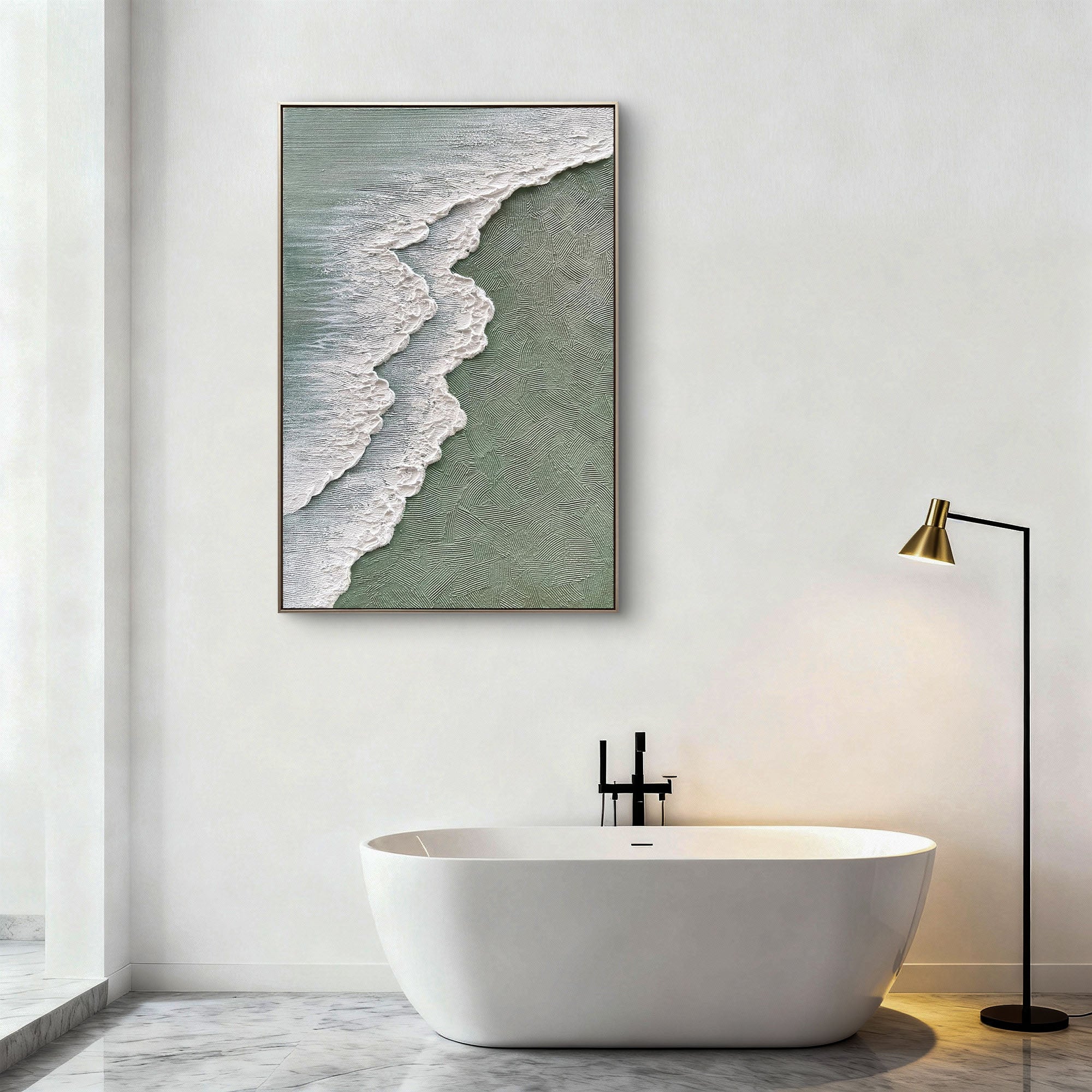 Sage Shoreline|Plaster & Texture Art #PT 139