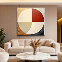 "Sand Layered Geometry" is a 100% hand-painted geometric abstract created with professional oil and acrylic paints on high-quality canvas. Its beige & black palette and visible textured strokes give every piece authentic handmade variation and tactile depth.