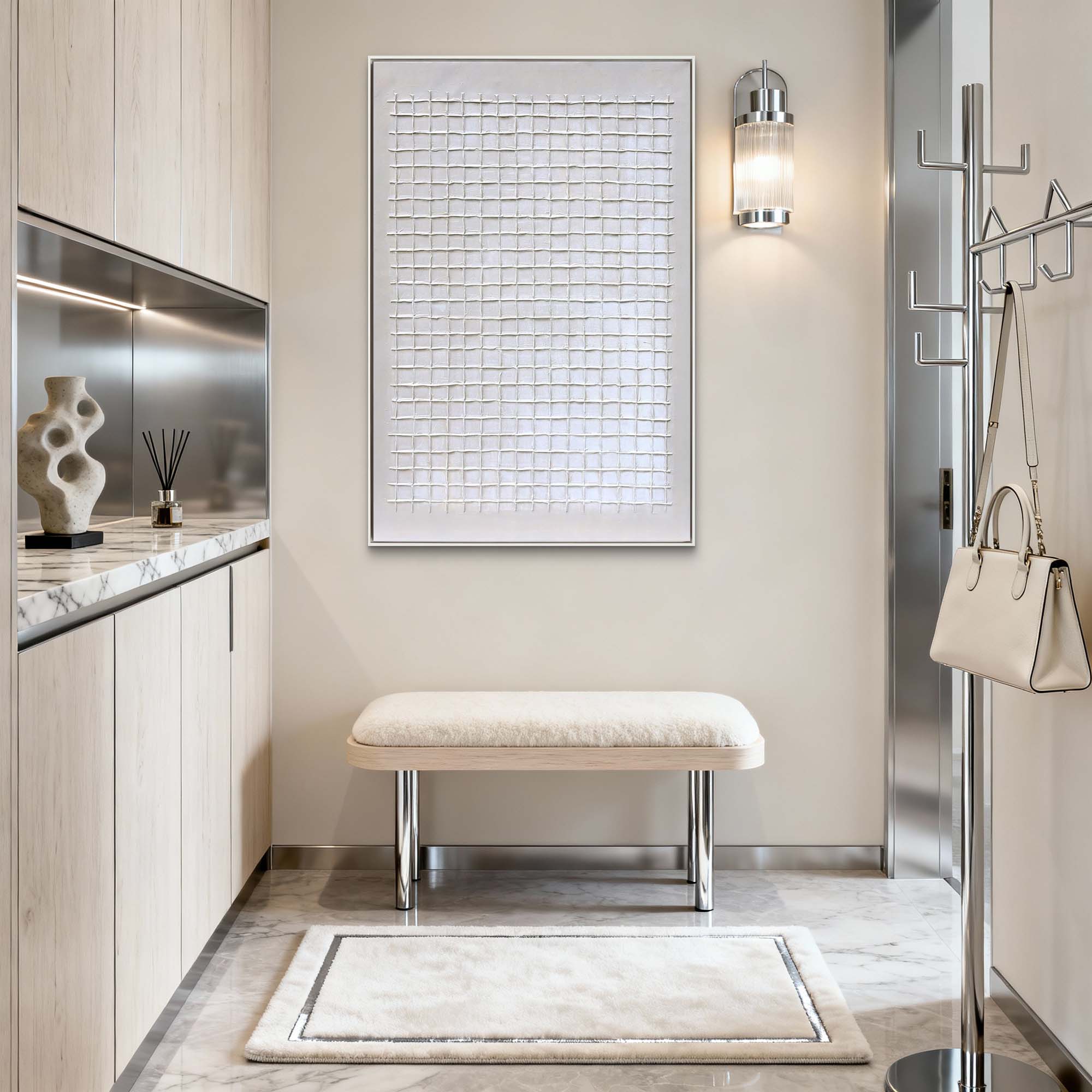 Minimalist Lattice|Plaster & Texture Art #PT 143