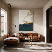 "Golden Luminous Field" is a 100% hand-painted abstract artwork created with professional oil and acrylic paints on high-quality canvas. Its gold & green palette and visible textured strokes give every piece authentic handmade variation and tactile depth.
