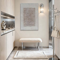 "Neutral Plaster Form" - Modern Wabi-Sabi Abstract Relief Art | Beige Textured Canvas Painting | Luxury Vertical Wall Art #WS 126