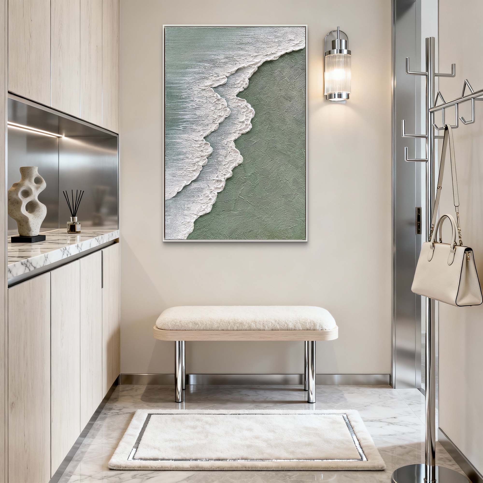 Sage Shoreline|Plaster & Texture Art #PT 139