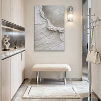 "Sand Soft Horizon" is a 100% hand-painted minimalist abstract created with professional oil and acrylic paints on high-quality canvas. Its beige & white palette and visible textured strokes give every piece authentic handmade variation and tactile depth.