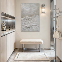 "Sand Quiet Balance" is a 100% hand-painted minimalist abstract created with professional oil and acrylic paints on high-quality canvas. Its beige & white palette and visible textured strokes give every piece authentic handmade variation and tactile depth.