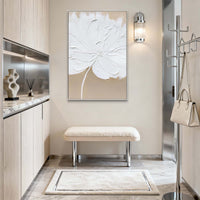 "Sand Blooming Light" is a 100% hand-painted floral artwork created with professional oil and acrylic paints on high-quality canvas. Its beige & white palette and visible textured strokes give every piece authentic handmade variation and tactile depth.