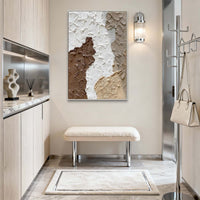 "Sand Measured Stillness" is a 100% hand-painted minimalist abstract created with professional oil and acrylic paints on high-quality canvas. Its beige & brown palette and visible textured strokes give every piece authentic handmade variation and tactile depth.