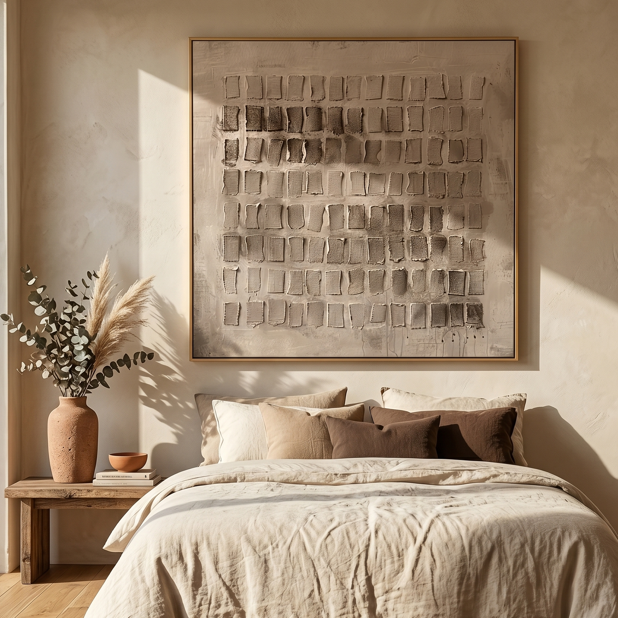 "Chronicle of Fibers" – Modern 3D Heavy Impasto Matrix | Wabi-Sabi Oatmeal Texture Statement Art #WS 235