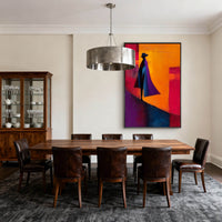 "Midnight Figures in Motion" is a 100% hand-painted figurative artwork created with professional oil and acrylic paints on high-quality canvas. Its black & orange palette and visible textured strokes give every piece authentic handmade variation and tactile depth.