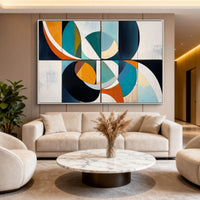"Sand Graphic Balance" is a 100% hand-painted geometric abstract created with professional oil and acrylic paints on high-quality canvas. Its beige & black palette and visible textured strokes give every piece authentic handmade variation and tactile depth.