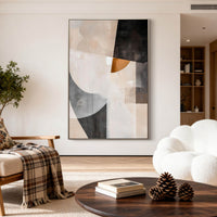 "Sand Chromatic Rhythm" is a 100% hand-painted abstract artwork created with professional oil and acrylic paints on high-quality canvas. Its beige & black palette and visible textured strokes give every piece authentic handmade variation and tactile depth.