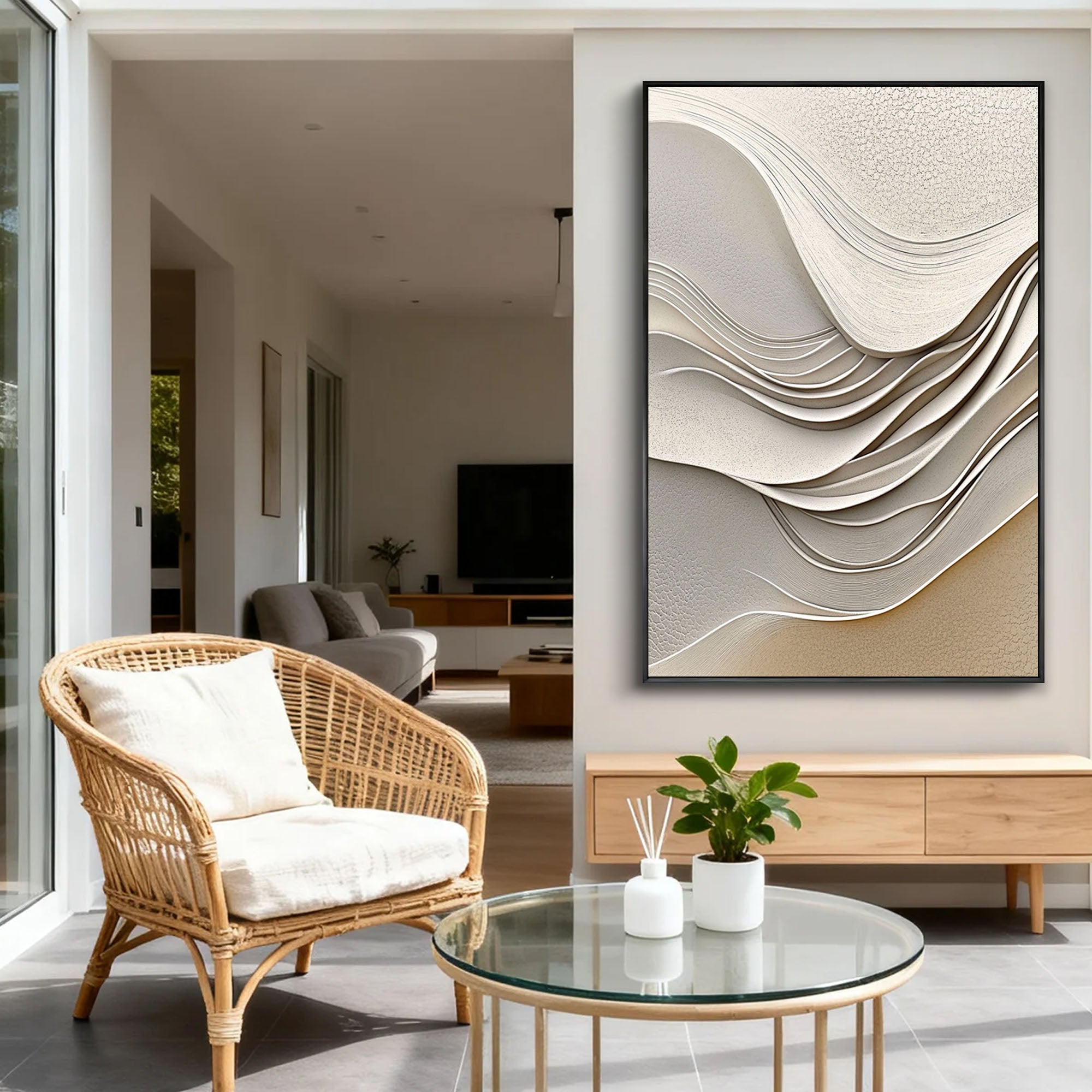 Hand-Painted Abstract Art #AB839 - Layered Color Field Textured Art