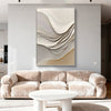 "Sand Organic Echo" - Modern Abstract Art | 3D Beige & Brown Textured Canvas Painting | Luxury Vertical Wall Art #AB 839