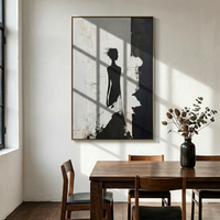 "Sand Gathered Forms" is a 100% hand-painted figurative artwork created with professional oil and acrylic paints on high-quality canvas. Its beige & black palette and visible textured strokes give every piece authentic handmade variation and tactile depth.