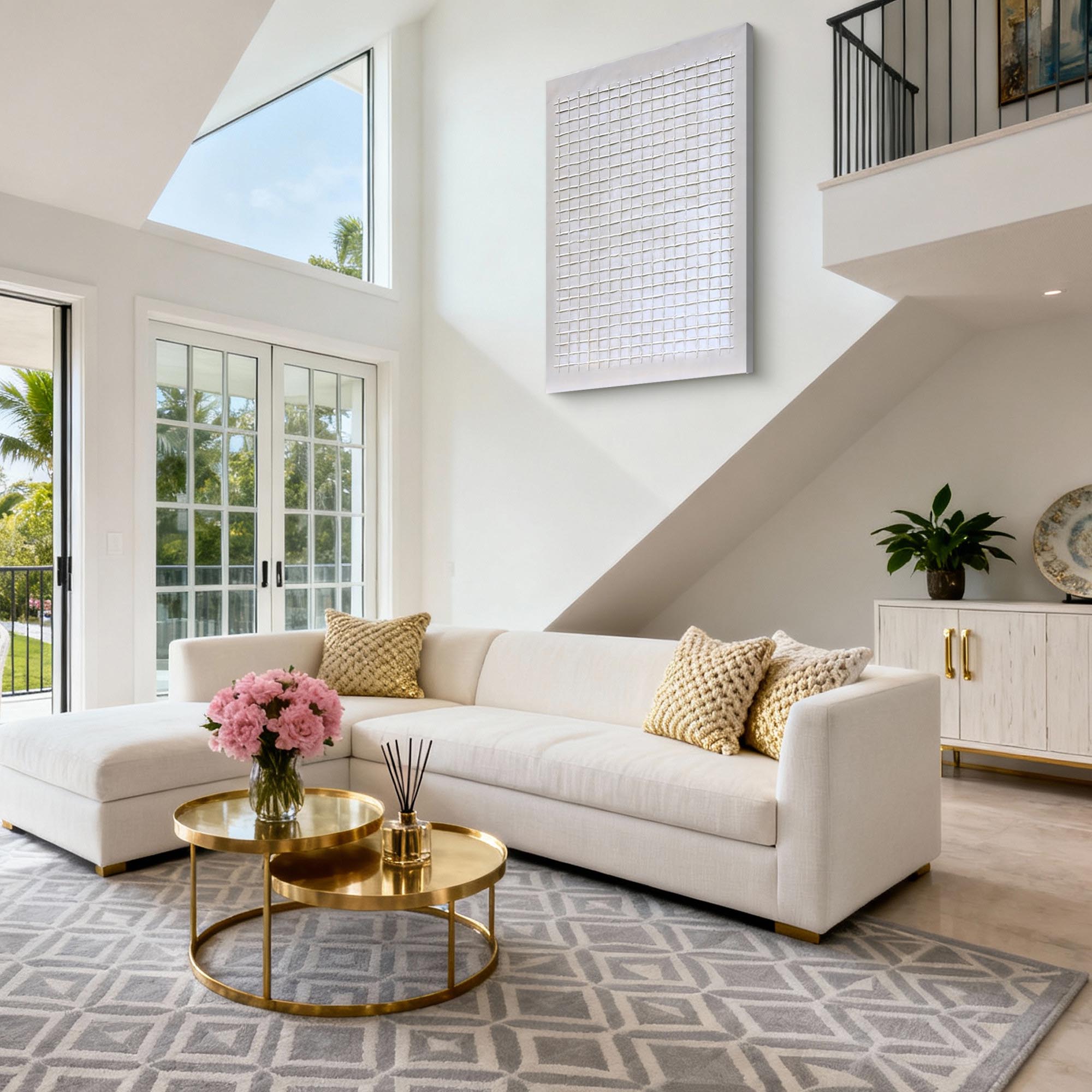 Minimalist Lattice|Plaster & Texture Art #PT 143