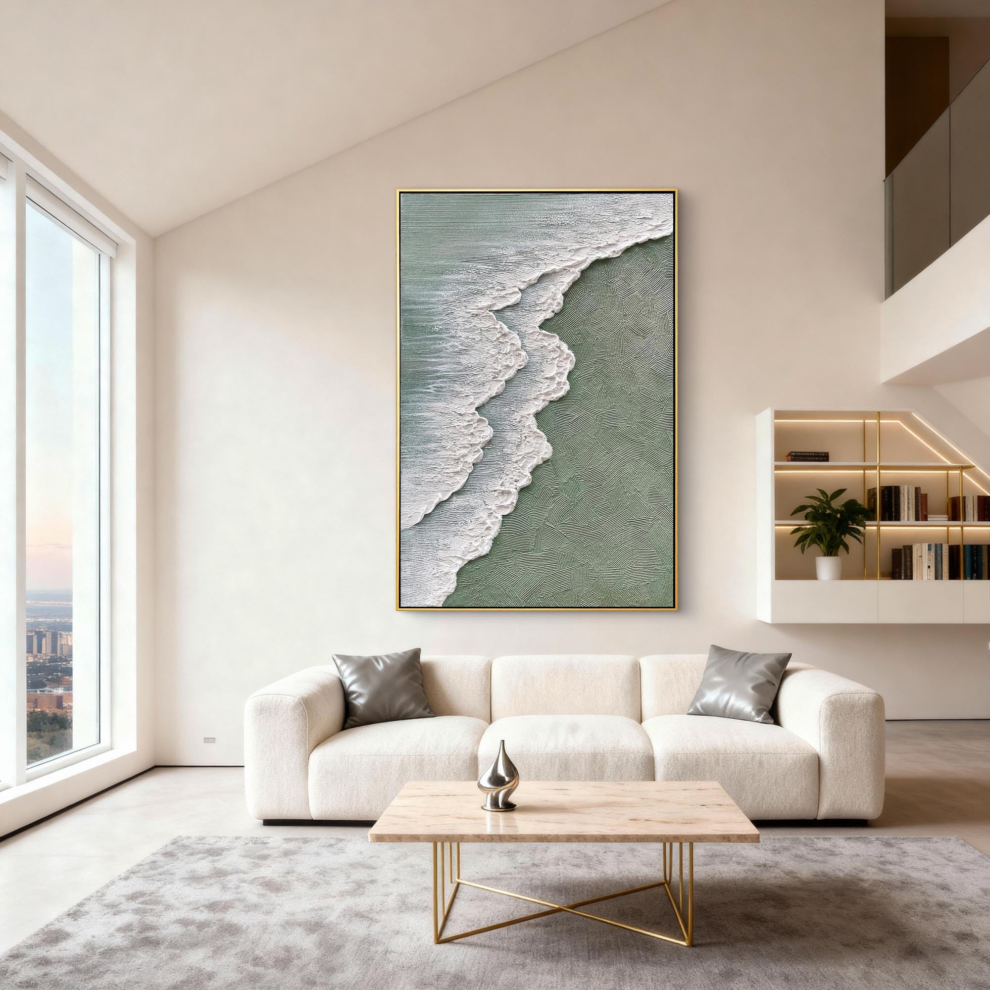 Sage Shoreline|Plaster & Texture Art #PT 139