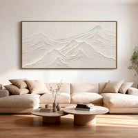 "Beige Panorama Calm" - Minimal Wabi-Sabi Textured Art | Beige Panoramic Canvas Painting | Luxury Horizontal Wall Art #WS 196