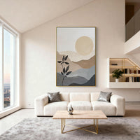 "Sand Distant Hills" is a 100% hand-painted landscape painting created with professional oil and acrylic paints on high-quality canvas. Its beige & brown palette and visible textured strokes give every piece authentic handmade variation and tactile depth.