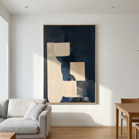 "Sand Organic Echo" is a 100% hand-painted abstract artwork created with professional oil and acrylic paints on high-quality canvas. Its beige & blue palette and visible textured strokes give every piece authentic handmade variation and tactile depth.