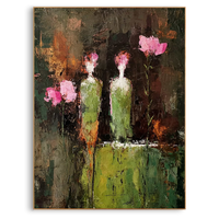 "Valley Echoes" – Neo-Expressionist Heavy Impasto Abstract | Moody Dark Green Textured Gallery Art #PE464