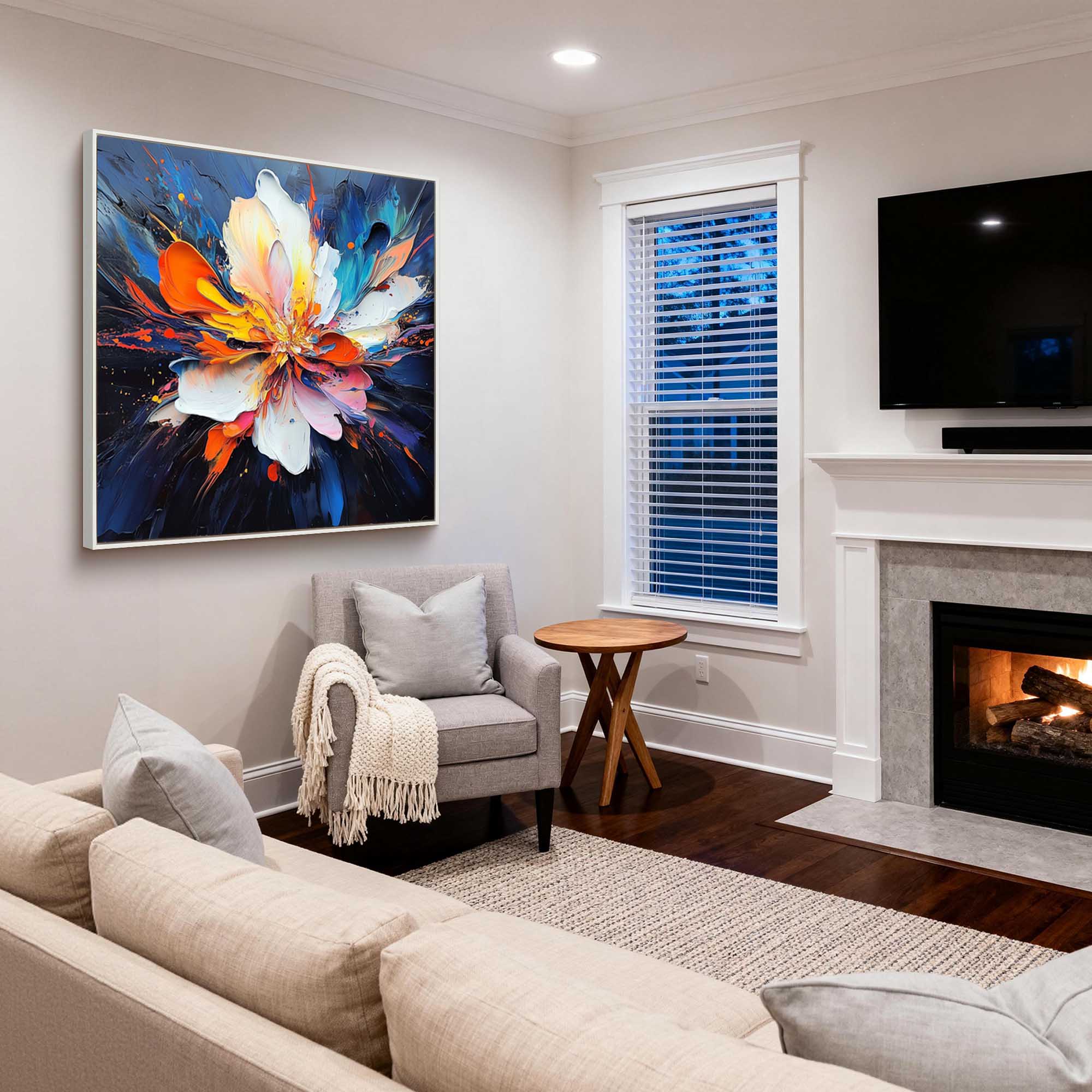 Chromatic Burst|Flower Canvas Art #FL292