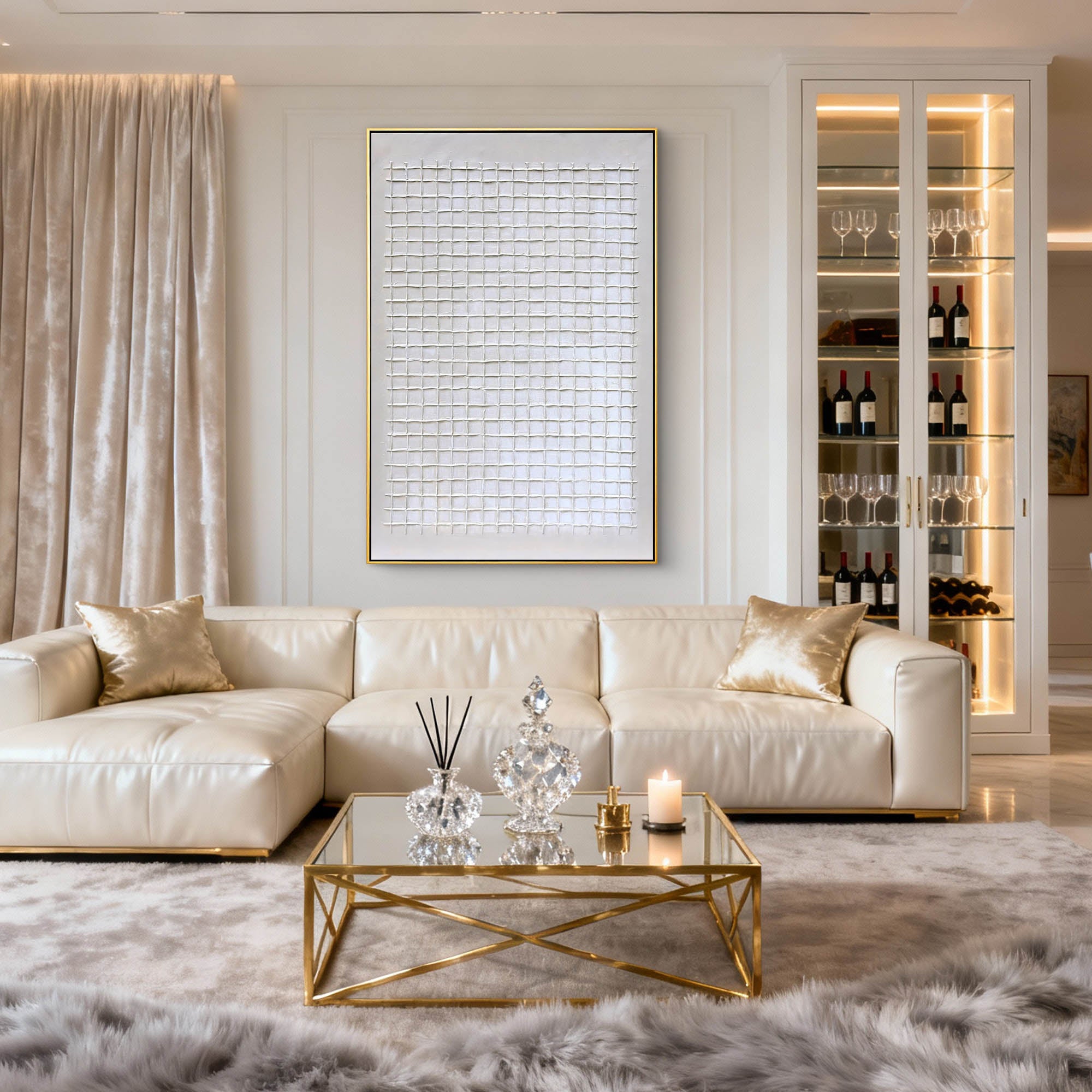 Minimalist Lattice|Plaster & Texture Art #PT 143