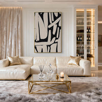 "Sand Textured Passage" is a 100% hand-painted abstract artwork created with professional oil and acrylic paints on high-quality canvas. Its beige & black palette and visible textured strokes give every piece authentic handmade variation and tactile depth.