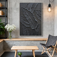 "Midnight Sculpted Light" is a 100% hand-painted abstract artwork created with professional oil and acrylic paints on high-quality canvas. Its black palette and visible textured strokes give every piece authentic handmade variation and tactile depth.