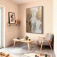 "Sand Subtle Passage" is a 100% hand-painted minimalist abstract created with professional oil and acrylic paints on high-quality canvas. Its beige & brown palette and visible textured strokes give every piece authentic handmade variation and tactile depth.