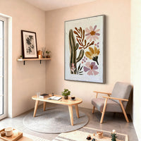 "Sand Blossom Drift" is a 100% hand-painted floral artwork created with professional oil and acrylic paints on high-quality canvas. Its beige & brown palette and visible textured strokes give every piece authentic handmade variation and tactile depth.