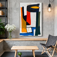 "Azure Quiet Balance" is a 100% hand-painted minimalist abstract created with professional oil and acrylic paints on high-quality canvas. Its blue & red palette and visible textured strokes give every piece authentic handmade variation and tactile depth.