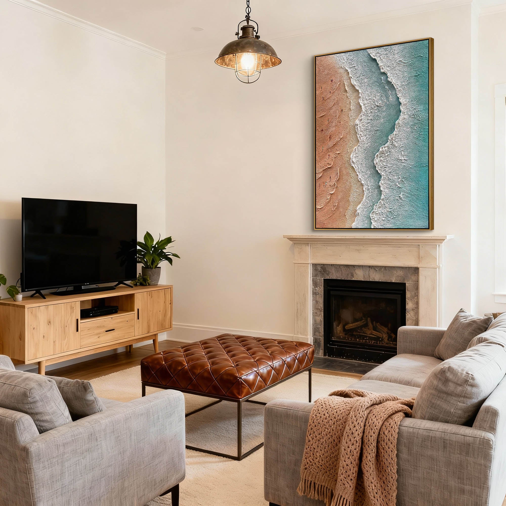 Golden Shoreline|Plaster & Texture Art #PT 127